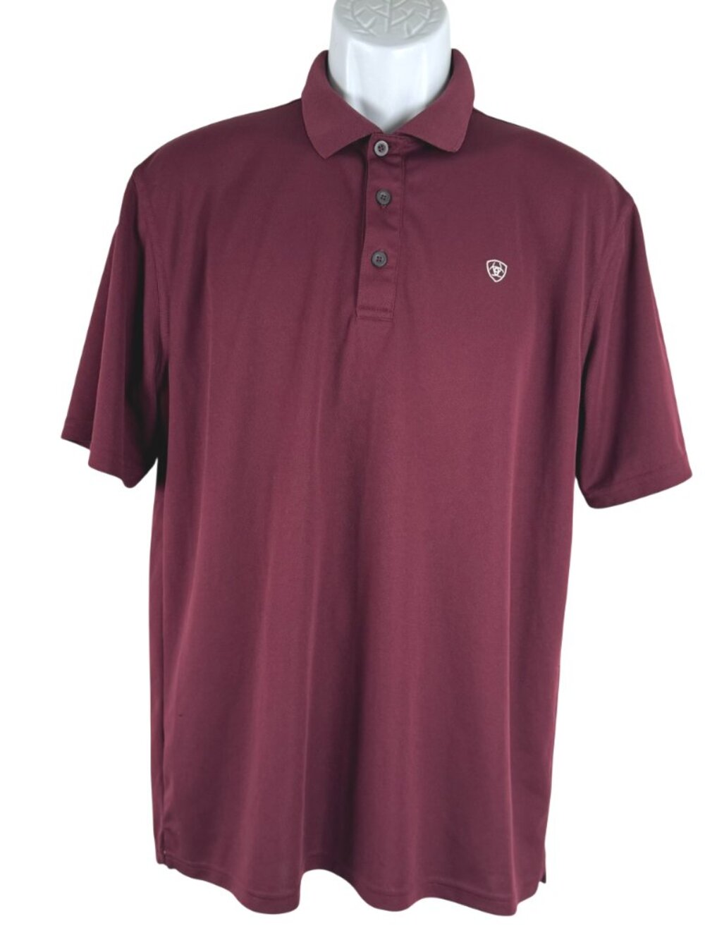 Ariat Tek Heat Series Polo Shirt Mens Medium Short Sleeve Burgundy TP-3858